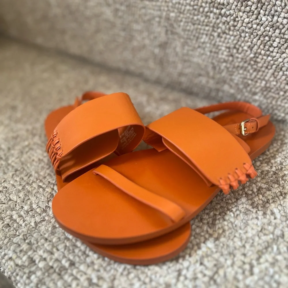 Zara Bold Orange Sandals - Picture 6 of 7